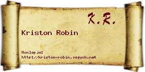 Kriston Robin névjegykártya